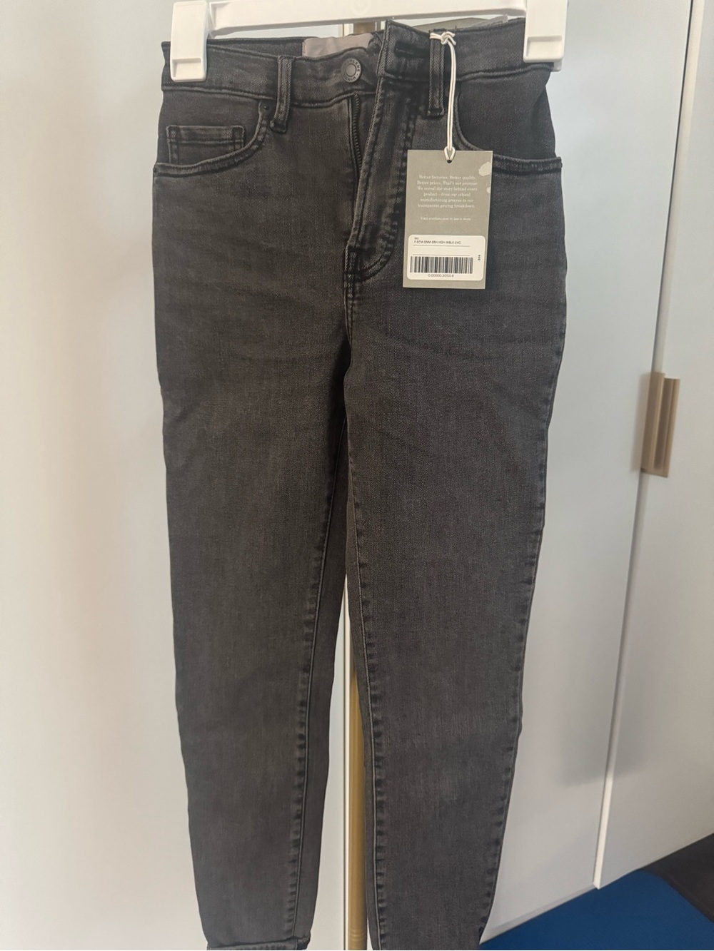 Everlane High-Rise Skinny Jeans in Charcoal